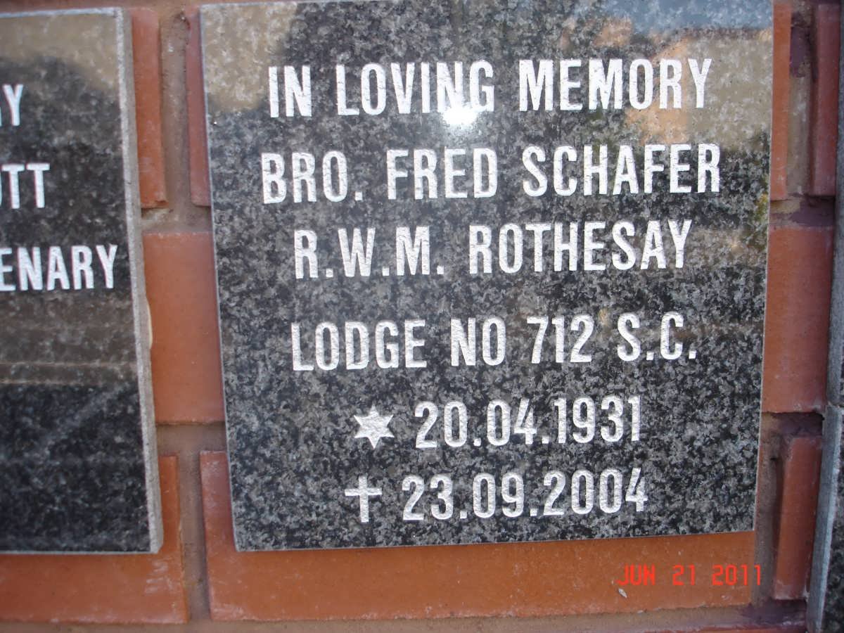 SCHAFER Fred 1931-2004