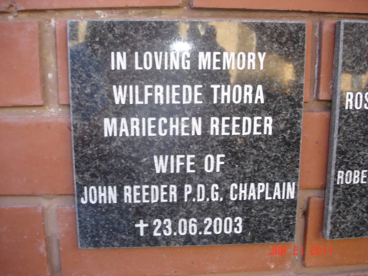 REEDER Wilfriede Thora Marichen -2003