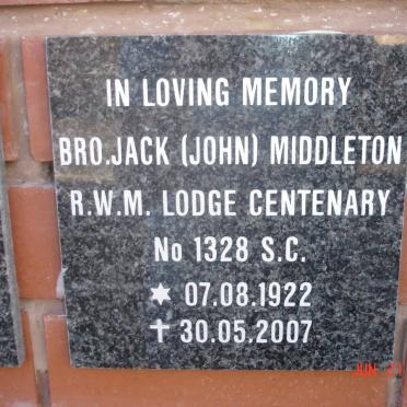 MIDDLETON Jack 1922-2007