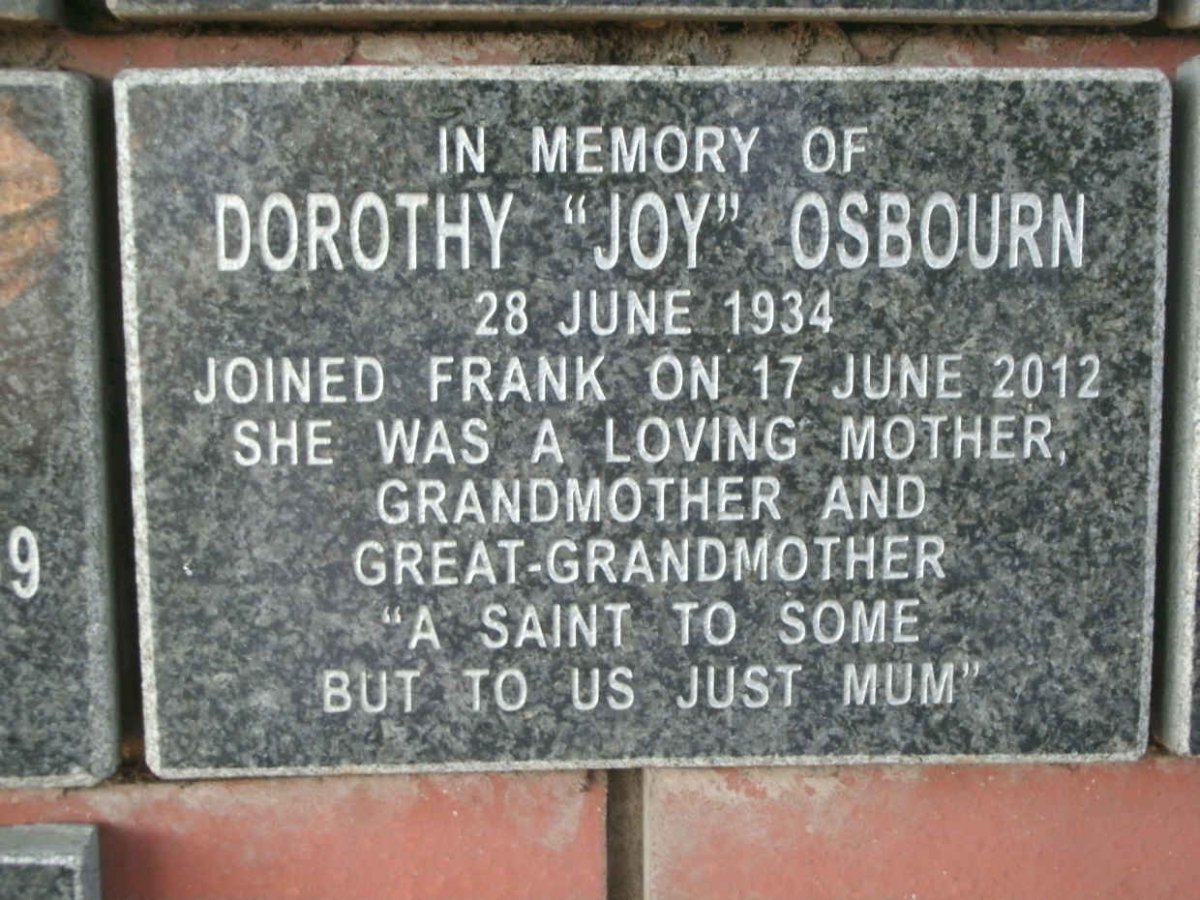 OSBOURN Dorothy 1934-2012