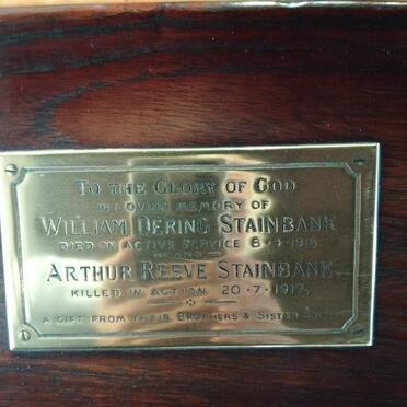 STAINBANK William Dering -1916 :: STAINBANK Arthur Reeve -1917