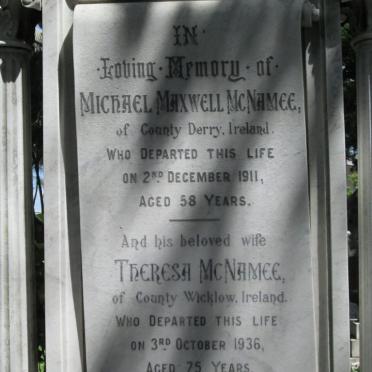 McNAMEE Michael Maxwell -1911 &amp; Theresa -1936