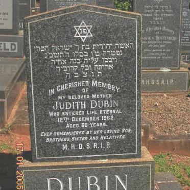 DUBIN Judith -1962