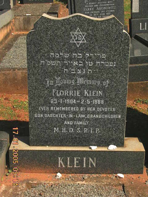 KLEIN Florrie 1904-1988