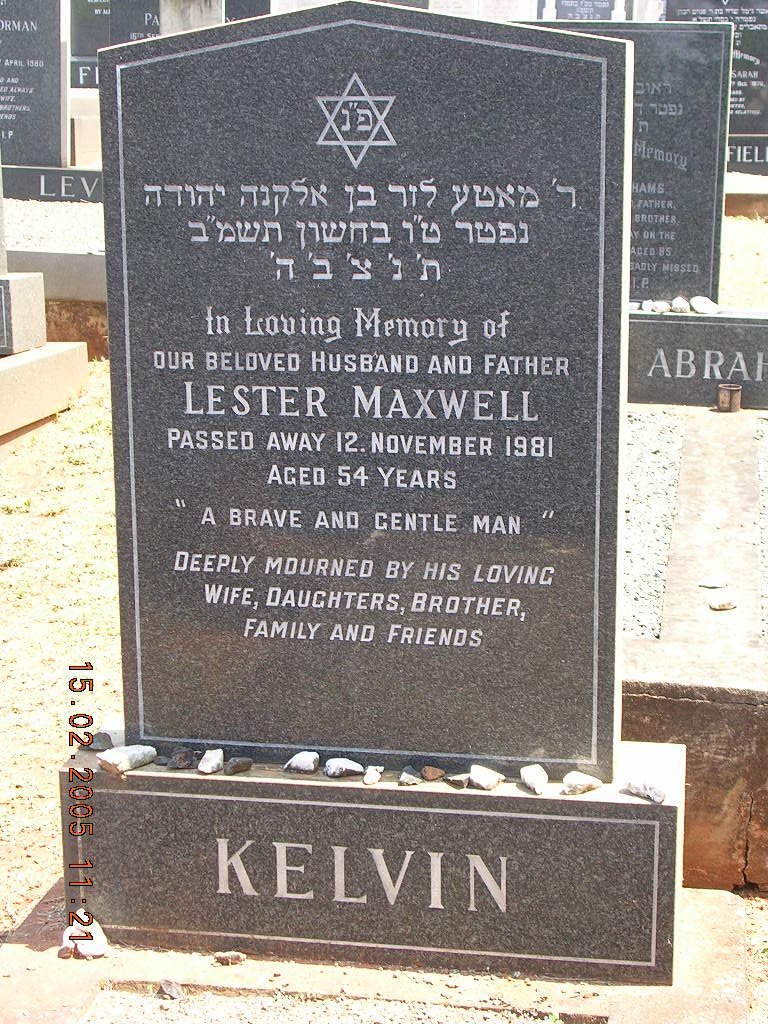 KELVIN Lester Maxwell -1981