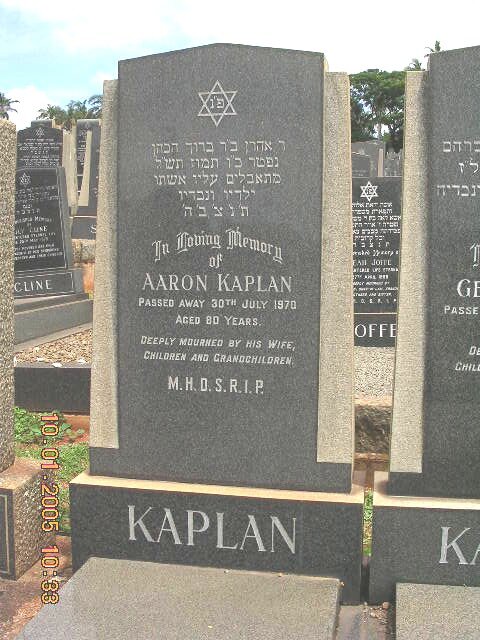 KAPLAN Aaron -1970