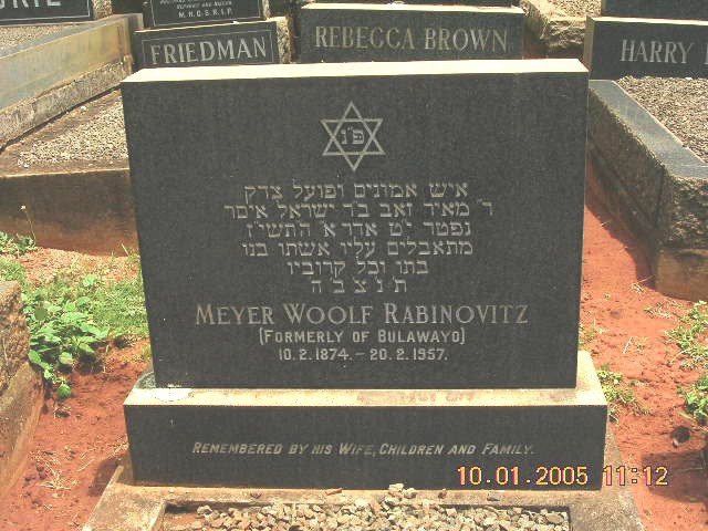 RABINOVITZ Meyer Woolf 1874-1957