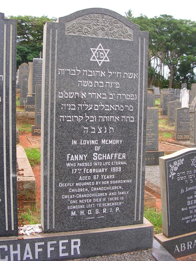 SCHAFFER Fanny -1989