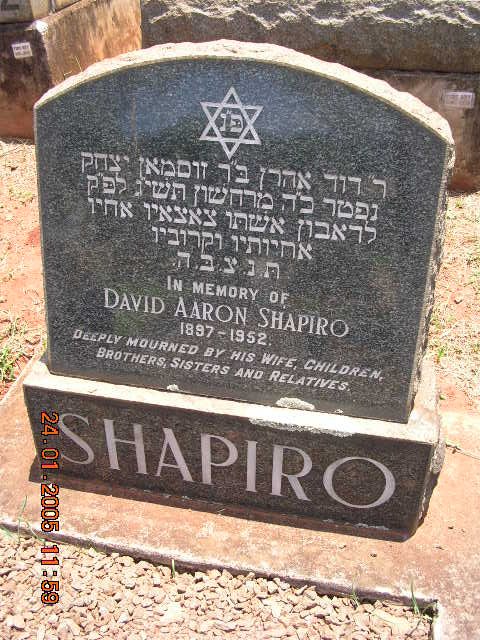 SHAPIRO David Aaron 1897-1952