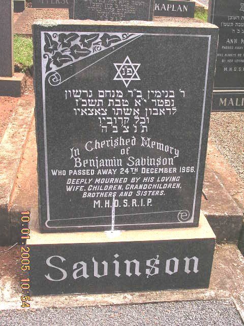 SAVINSON Benjamin -1966