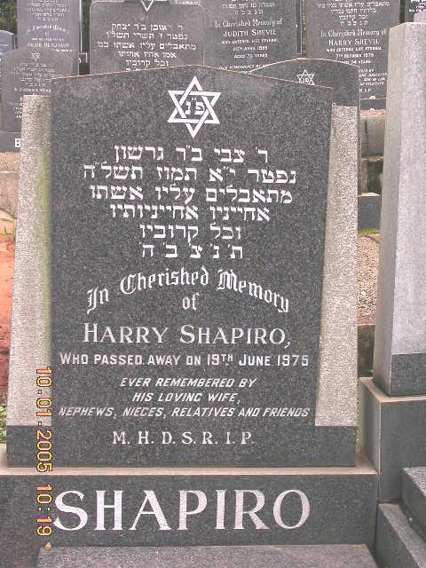 SHAPIRO Harry -1975