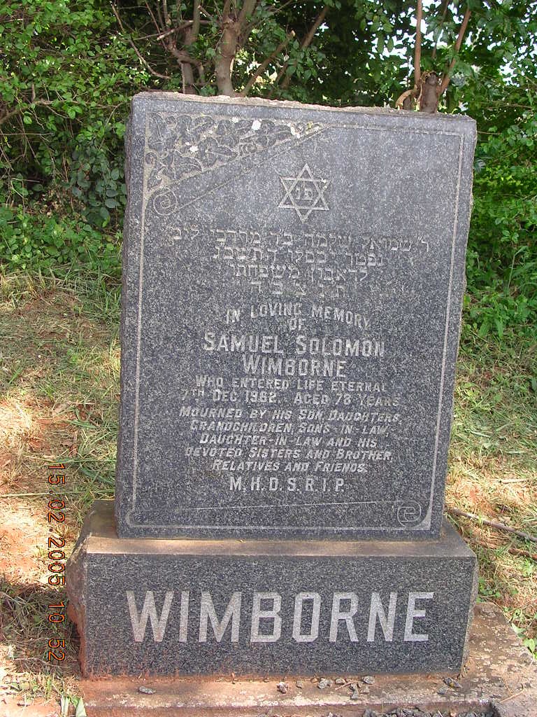 WIMBORNE Samuel Solomon -1962