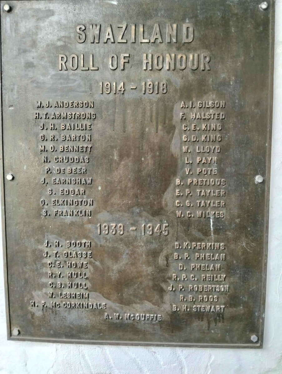 08. SWAZILAND ROLL OF HONOUR 1914-1918 & 1939-1945