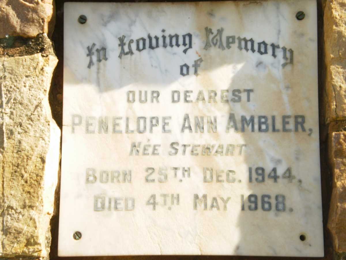 AMBLER Penelope Ann nee STEWART 1944-1968
