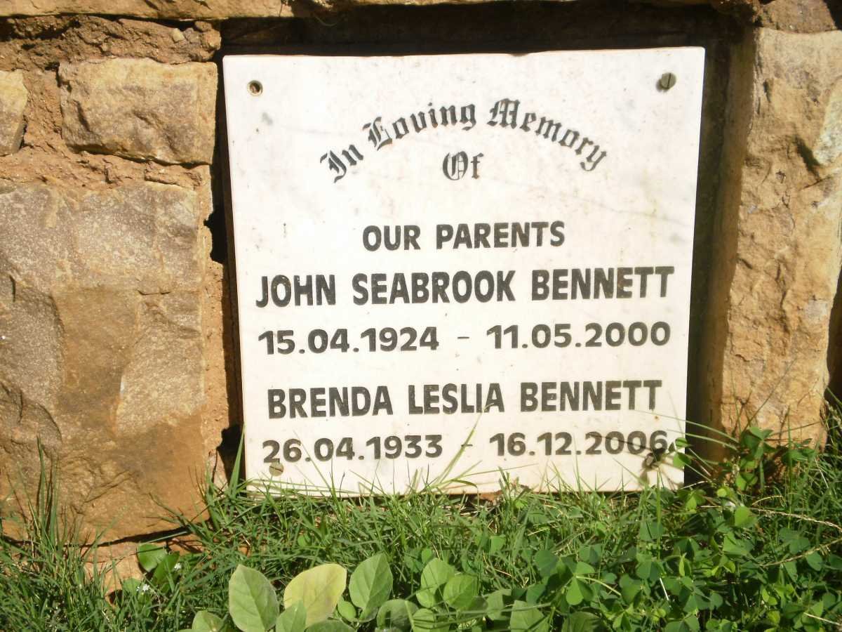 BENNETT John Seabrook 1924-2000 &amp; Brenda Leslia 1933-2006
