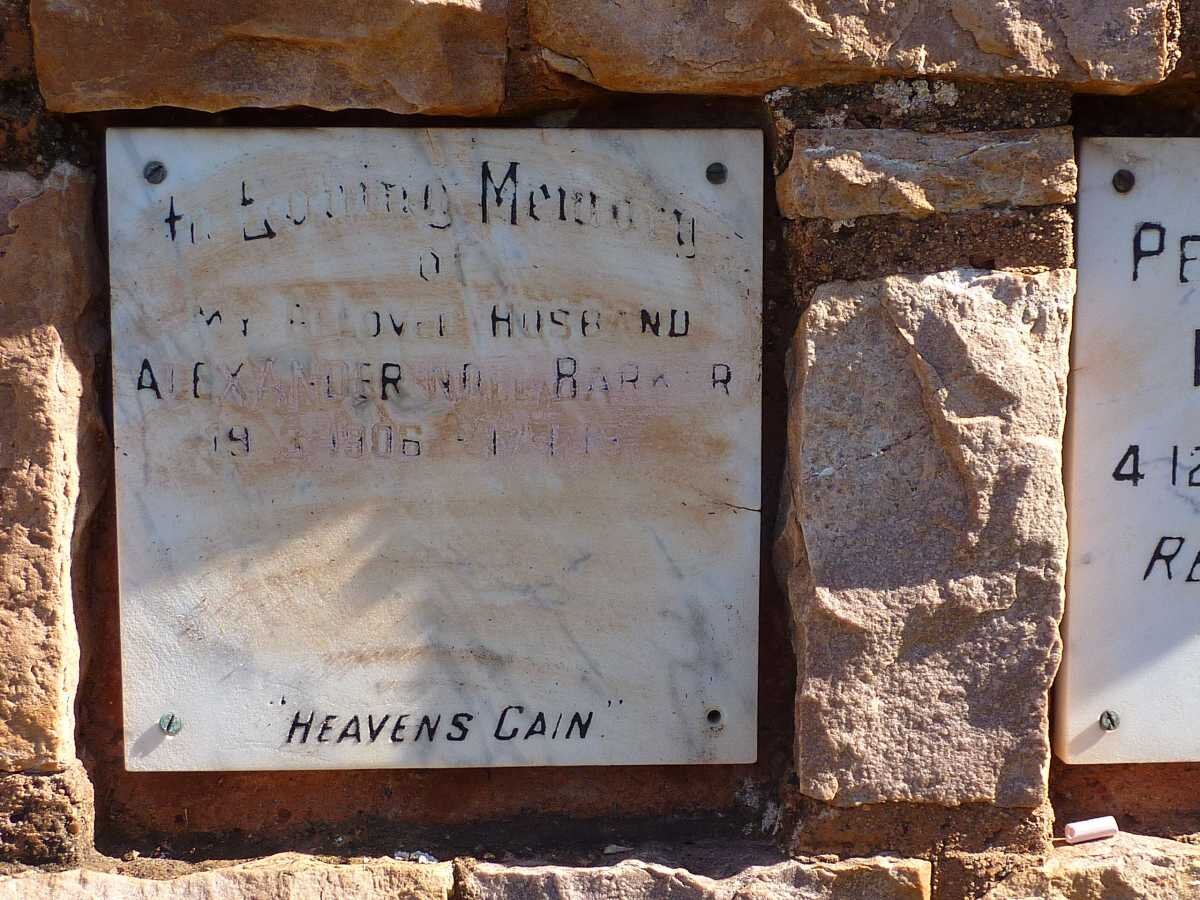 BARKER Alexander ? 1906-19??