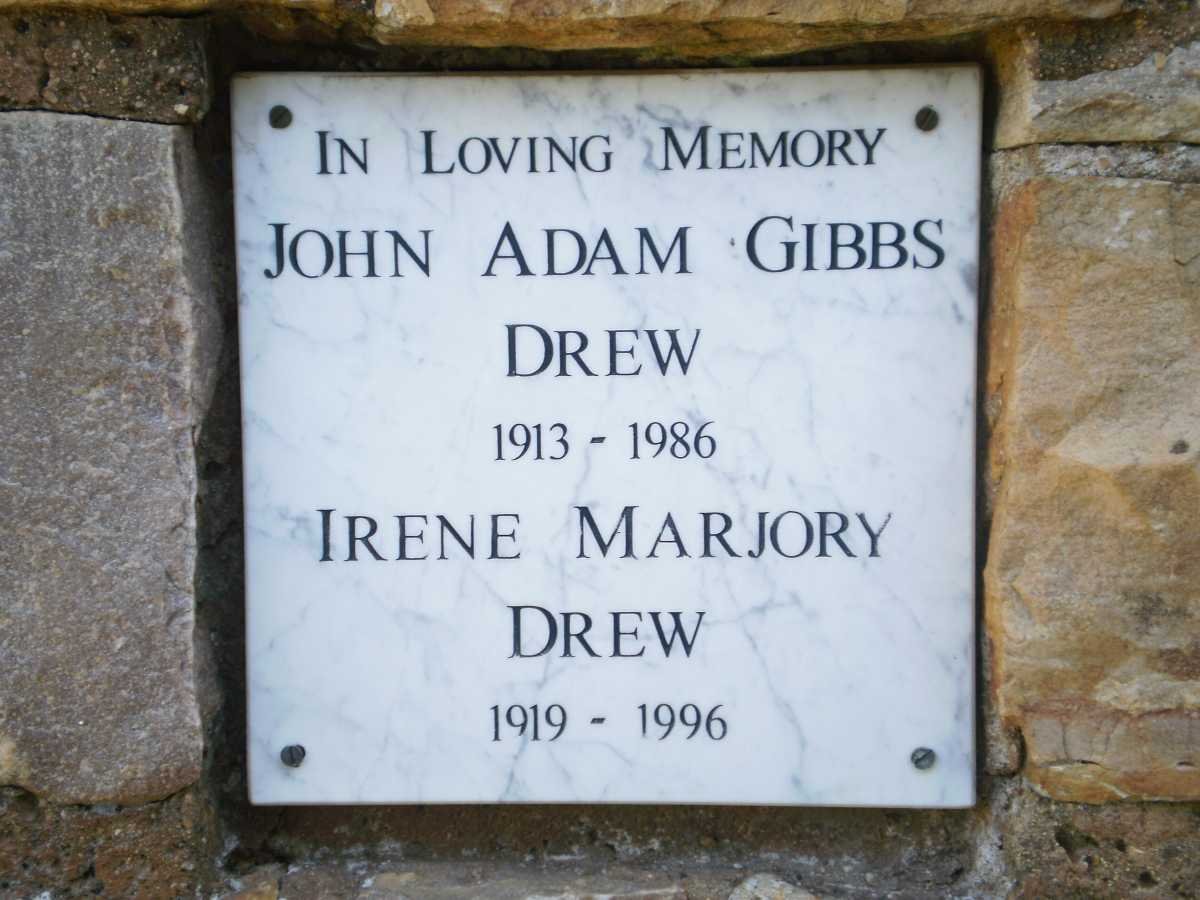 DREW John Adam Gibbs 1913-1986 &amp; Irene Marjory 1919-1996