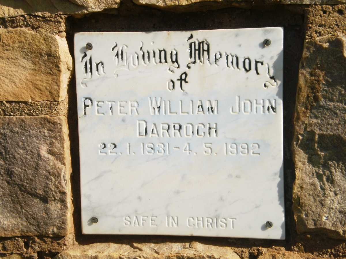 DARROCH Peter William John 1931-1992