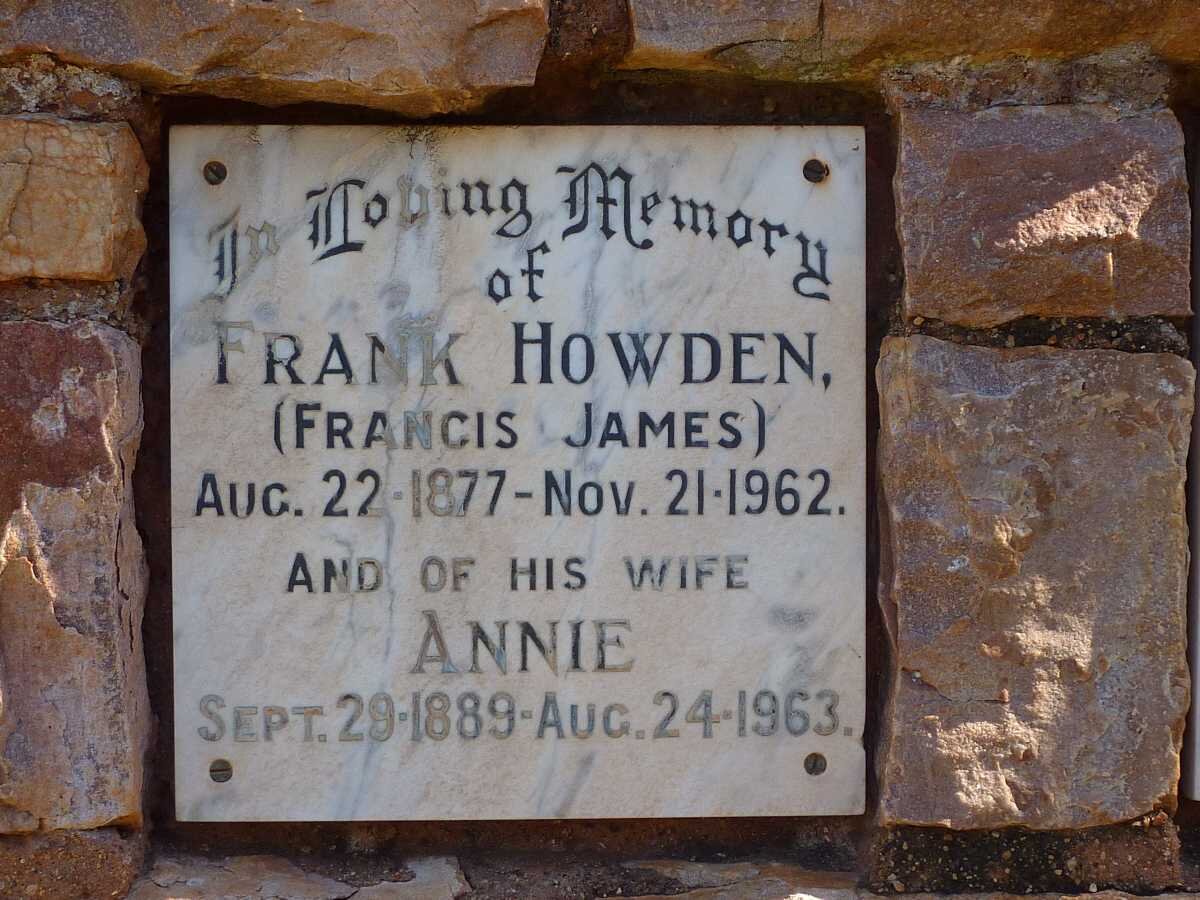 HOWDEN Francis James 1877-1962 &amp; Annie 1889-1963 