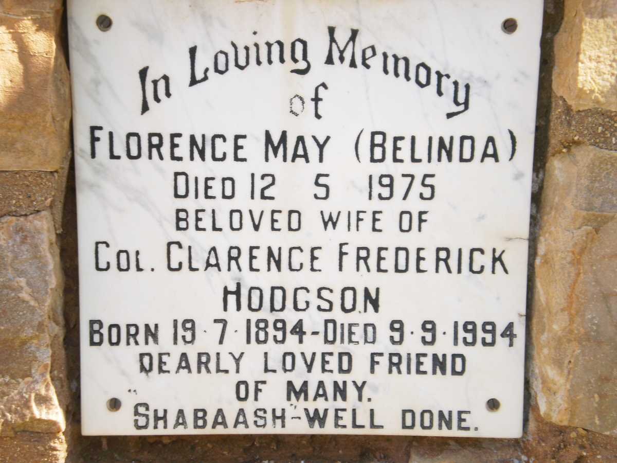 HODGSON Clarence Frederick 1894-1994 &amp;  Florence May -1975
