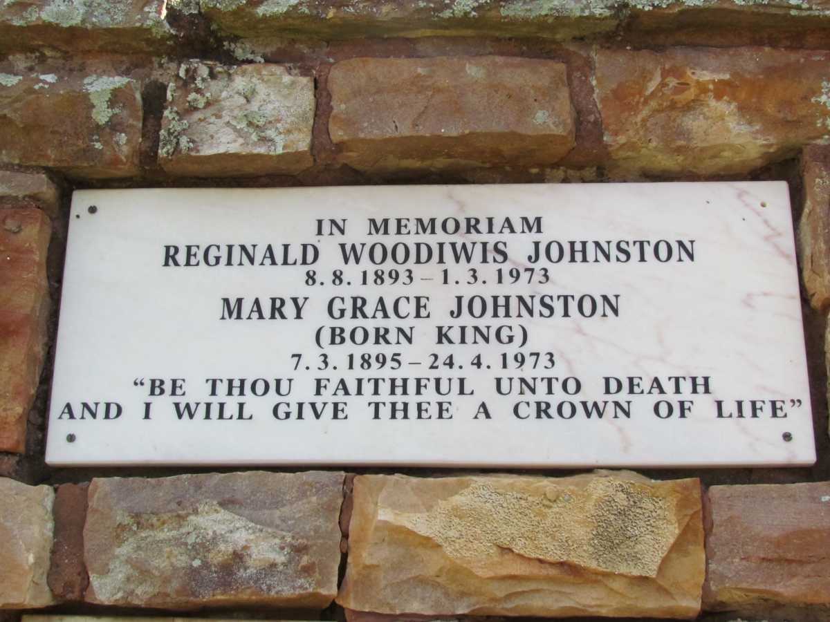 JOHNSTON Reginald Woodiwis 1893-1973 &amp; Mary Grace KING 1895-1973