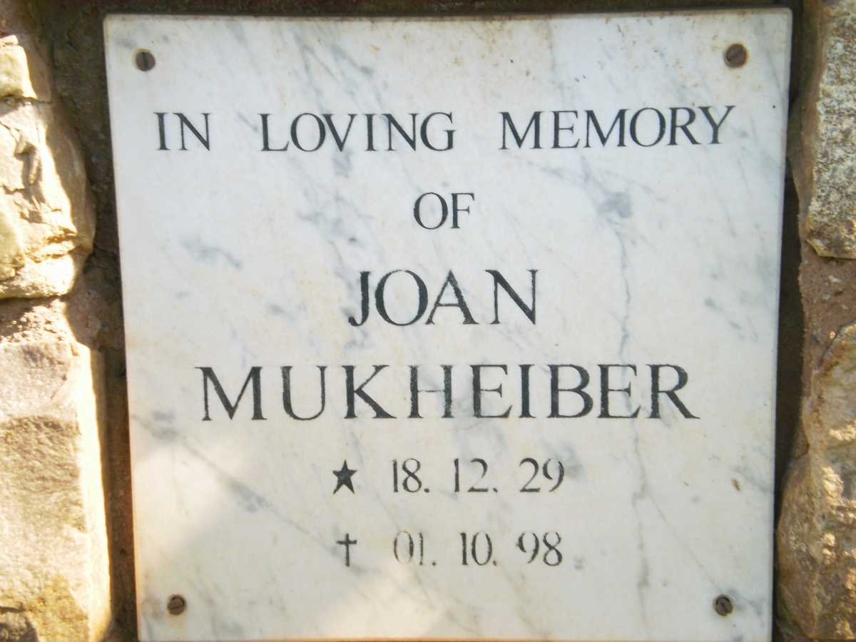 MUKHEIBER Joan 1929-1998