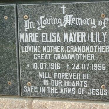 MAYER Marie Elisa 1916-1996