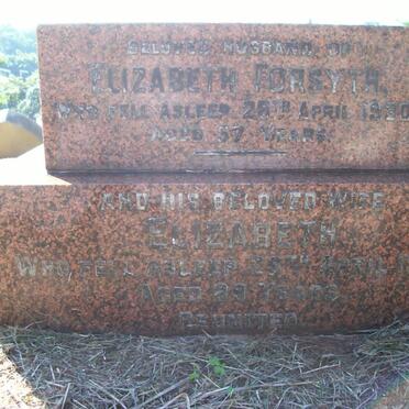 FORSYTH ? -1930 &amp; Elizabeth -1963