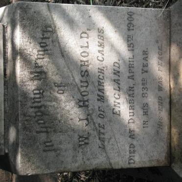 HOUSEHOLD W.J. -1900 :: HOUSEHOLD Henry Howard -1902 :: HOUSEHOLD Emma E. -1859 :: N.J.H. -1885