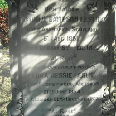 LESLIE Andrew Davidson 1851-1916 & Flora Jessie 1854-1936 :: LESLIE Andrew Davidson -1956 & Edith Victoria 19??