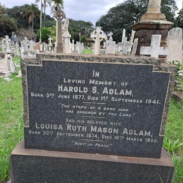 ADLAM Harold S. 1877-1974 & Louisa Ruth Mason 1874-1958