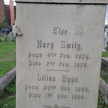 BRISTOW Mary Emily 1874-1875 :: BRISTOW Lilian Rose 1882-1882