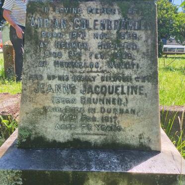 COLENBRANDER Adrian 1839-1909 & Jeanne Jacqueline BRUNNER -1917