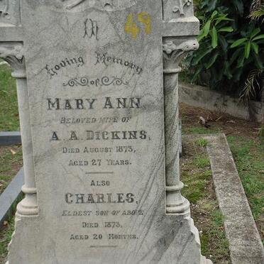 DICKINS Mary Ann -1873 :: DICKINS  Charles -1873