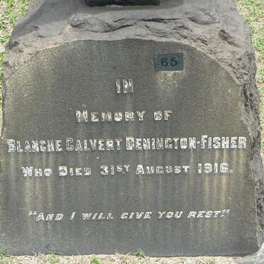 DENINGTON Blanche Calvert, Fisher  -1916