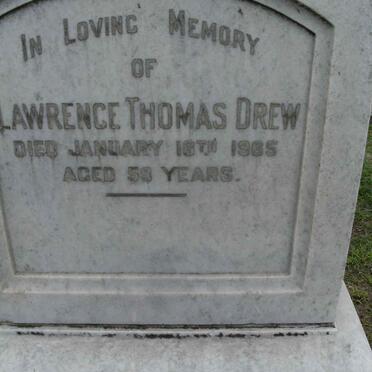 DREW Lawrence Thomas -1965 &amp; Gladys Irene PEACE