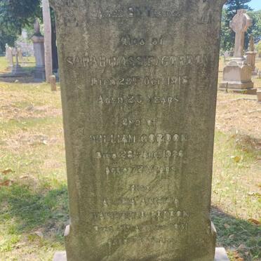 GORDON William -1904 :: GORDON Sarah -1918 :: GORDON William -1926 :: GORDON Alecia Amelia Wakefield -1931