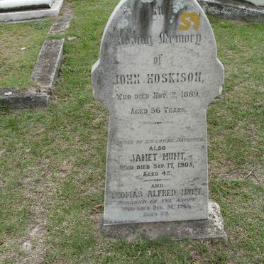 HOSKISON John -1889 :: HUNT Thomas Alfred 19?3 &amp; Janet -1905