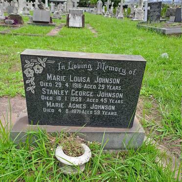 JOHNSON Marie Louisa -1916 :: JOHNSON Stanley George -1959 :: JOHNSON Marie Agnes -1971