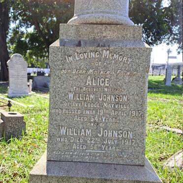 JOHNSON William -1917 & Alice -1917