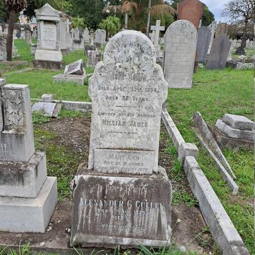 JAMES John -1878 :: JAMES Mary Ann -1872 :: CULLEN Alexander G. -1929