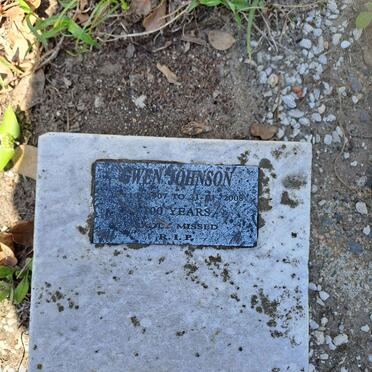 JOHNSON Percy Albert -2009 :: JOHNSON Reginald Hugh -1965 :: JOHNSON Gwen 1907-2008 _2