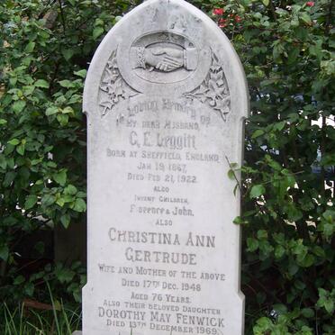 LEGGITT G.E. 1867-1922  &amp; Christina Ann Gertrude -1948 :: LEGGITT Florence :: LEGGITT John