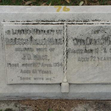 MACE John David -1943 &amp; Rebecca Miller -1934