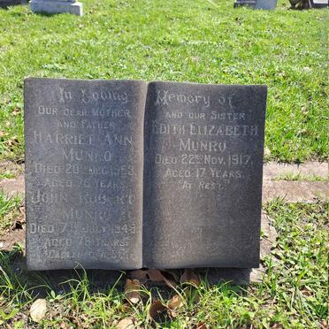 MUNRO John Robert -1948 & Harriet Ann -1953 :: MUNRO Edith Elizabeth -1917