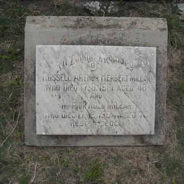 MILLAR Russel Arthur Herbert -1961 &amp; Marion Noel -1994