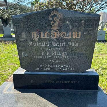 PILLAY Shrimathi Kaveri -1957