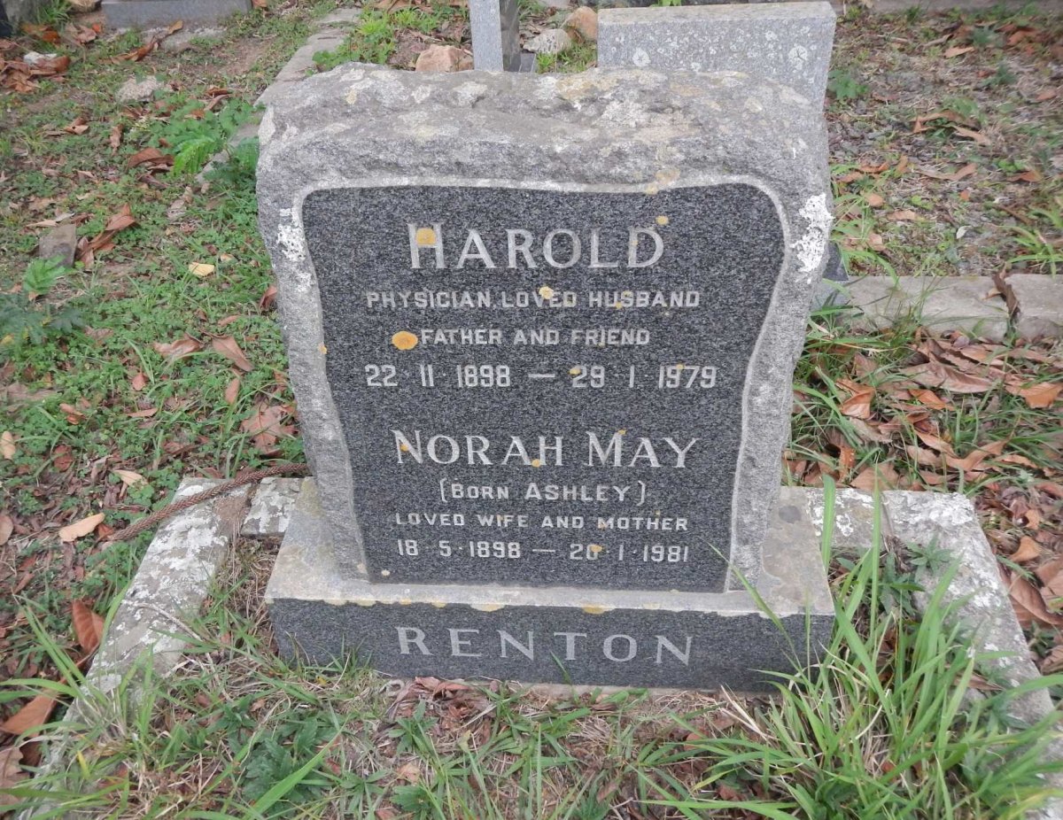 RENTON Harold 1898-1979 &amp; Norah May ASHLEY 1898-1981