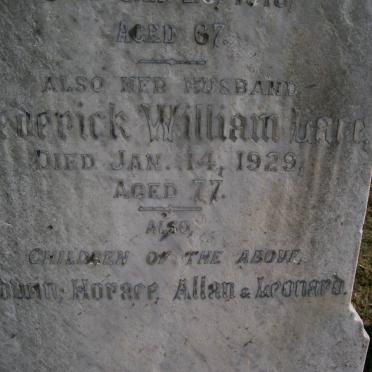 LACE Frederick William -1929 & Elizabeth -1918 :: LACE Edwin :: LACE Horace :: LACE Allan :: LACE Leonard