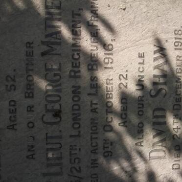 MATHER Frederick Pattinson -1921 & Elizabeth Ann -1914 :: MATHER George-1916 :: MATHER SHAW David -1918